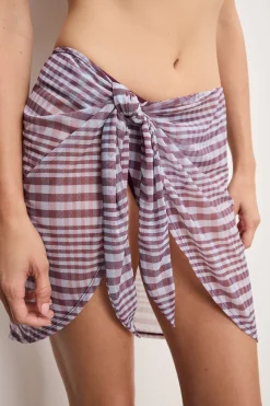 plaid mesh mini sarong