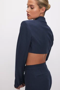 ponte super cropped blazer