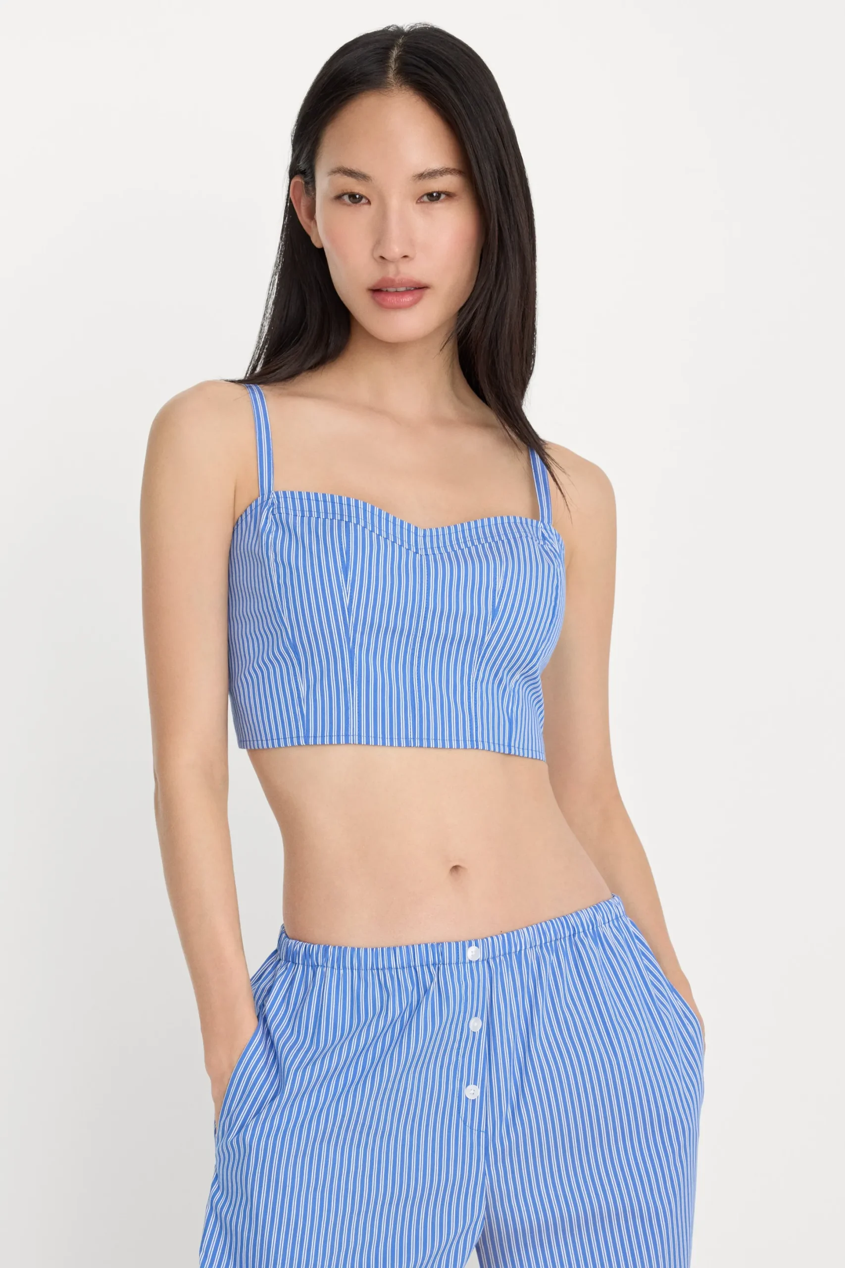 poplin bustier cami top