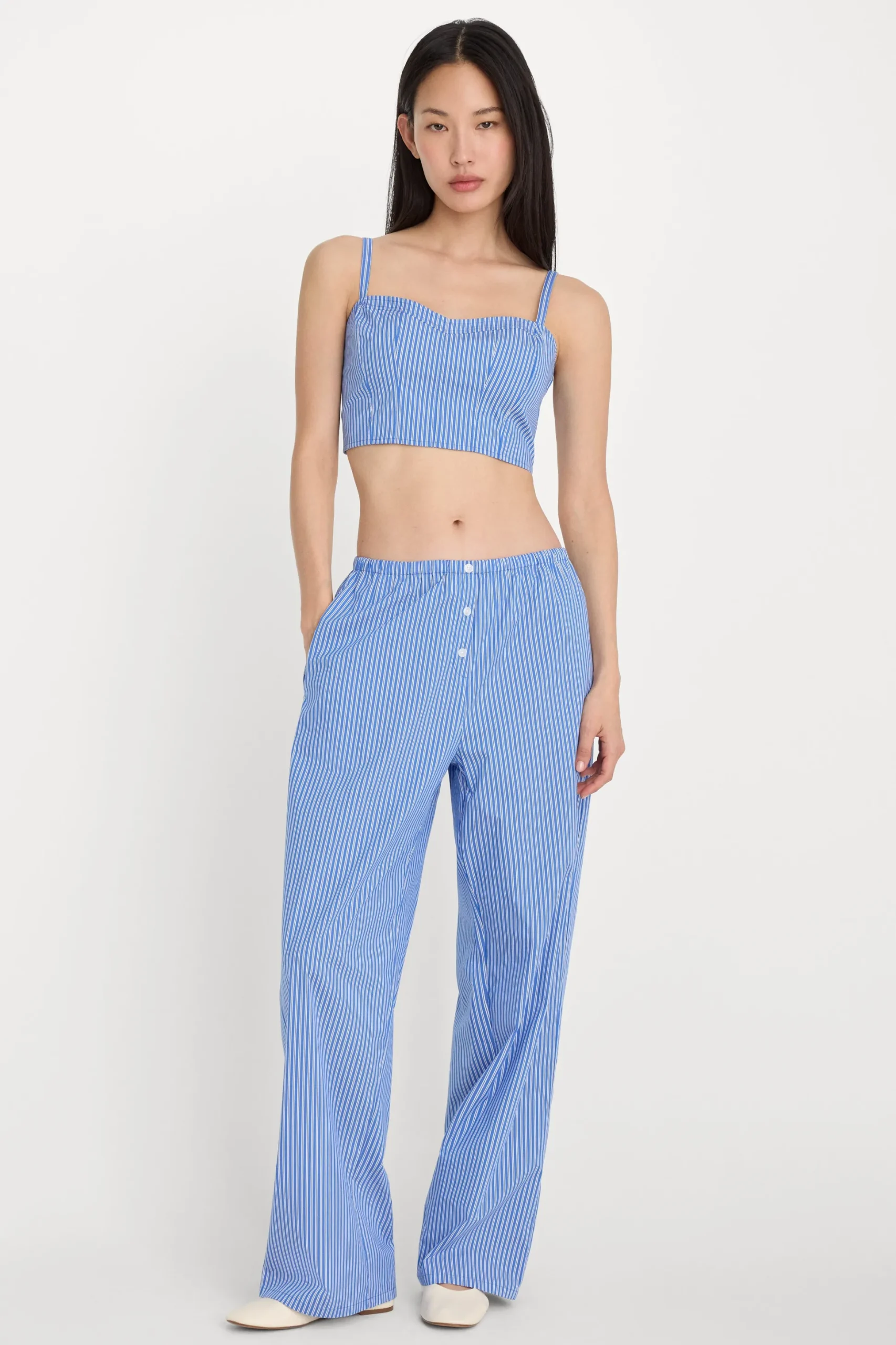 poplin bustier cami top