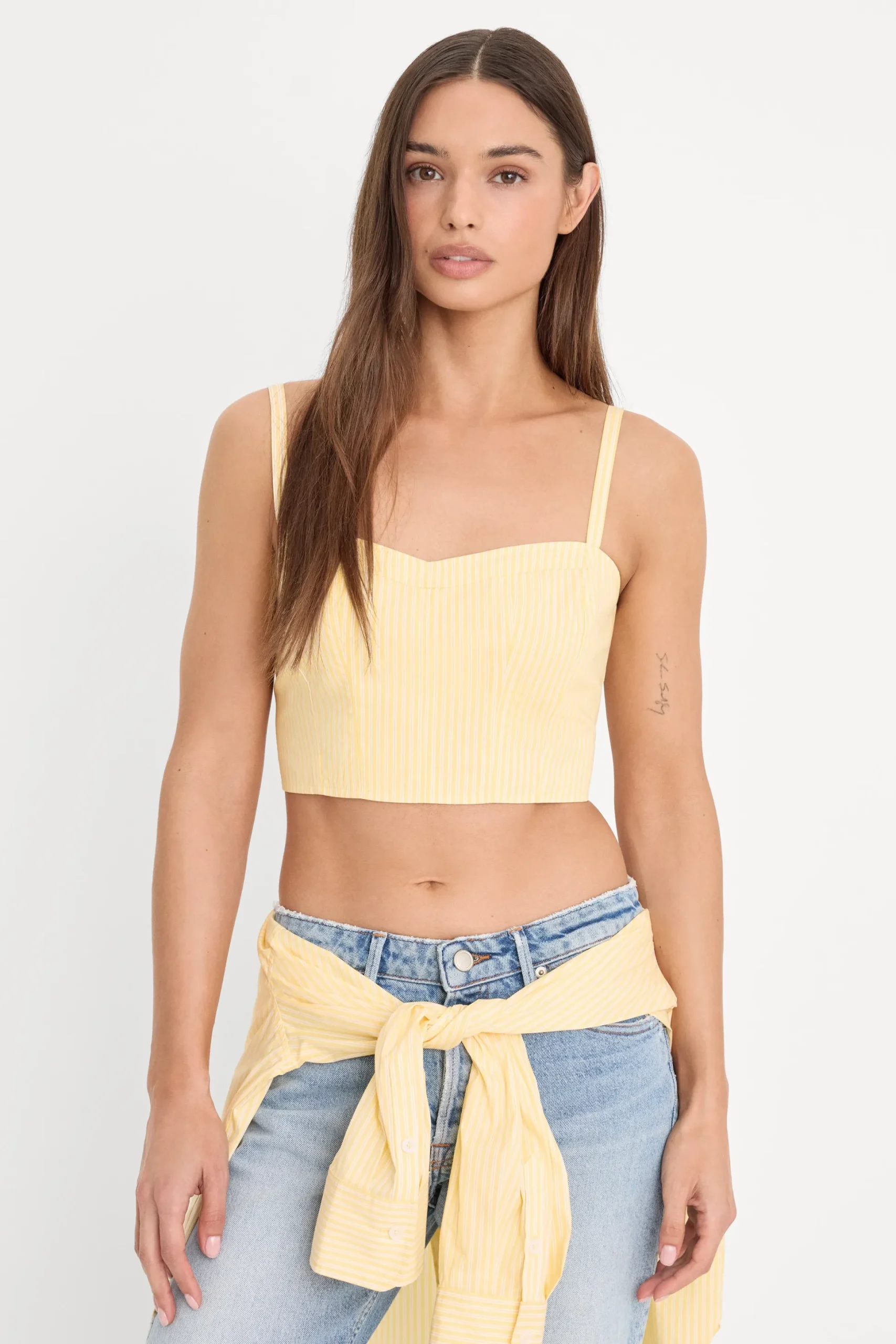 poplin bustier cami top