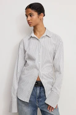 poplin tie back shirt
