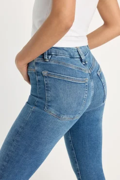 power stretch pull-on flare jeans