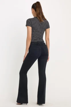 power stretch pull-on flare jeans