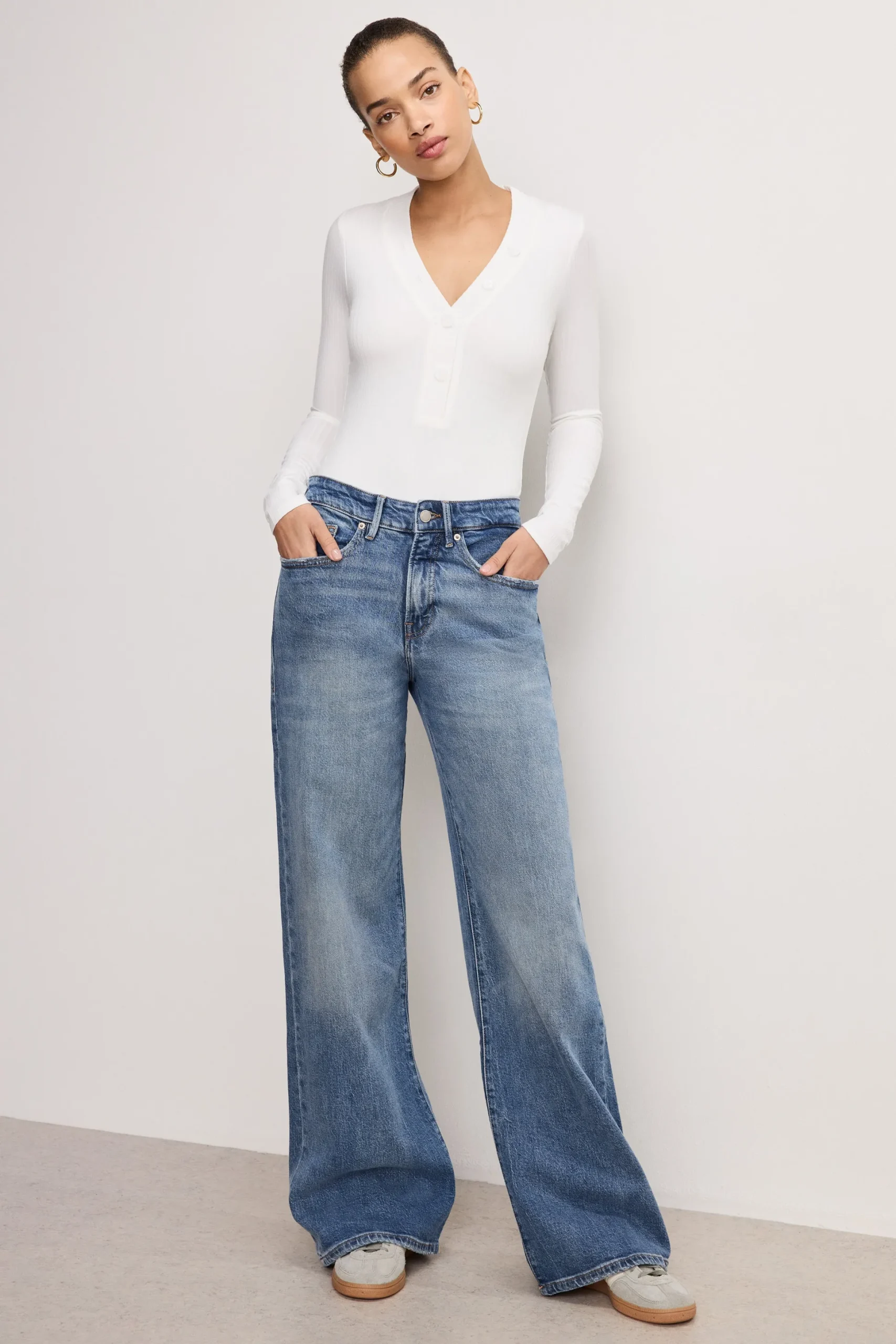 ribbed henley bodysuit