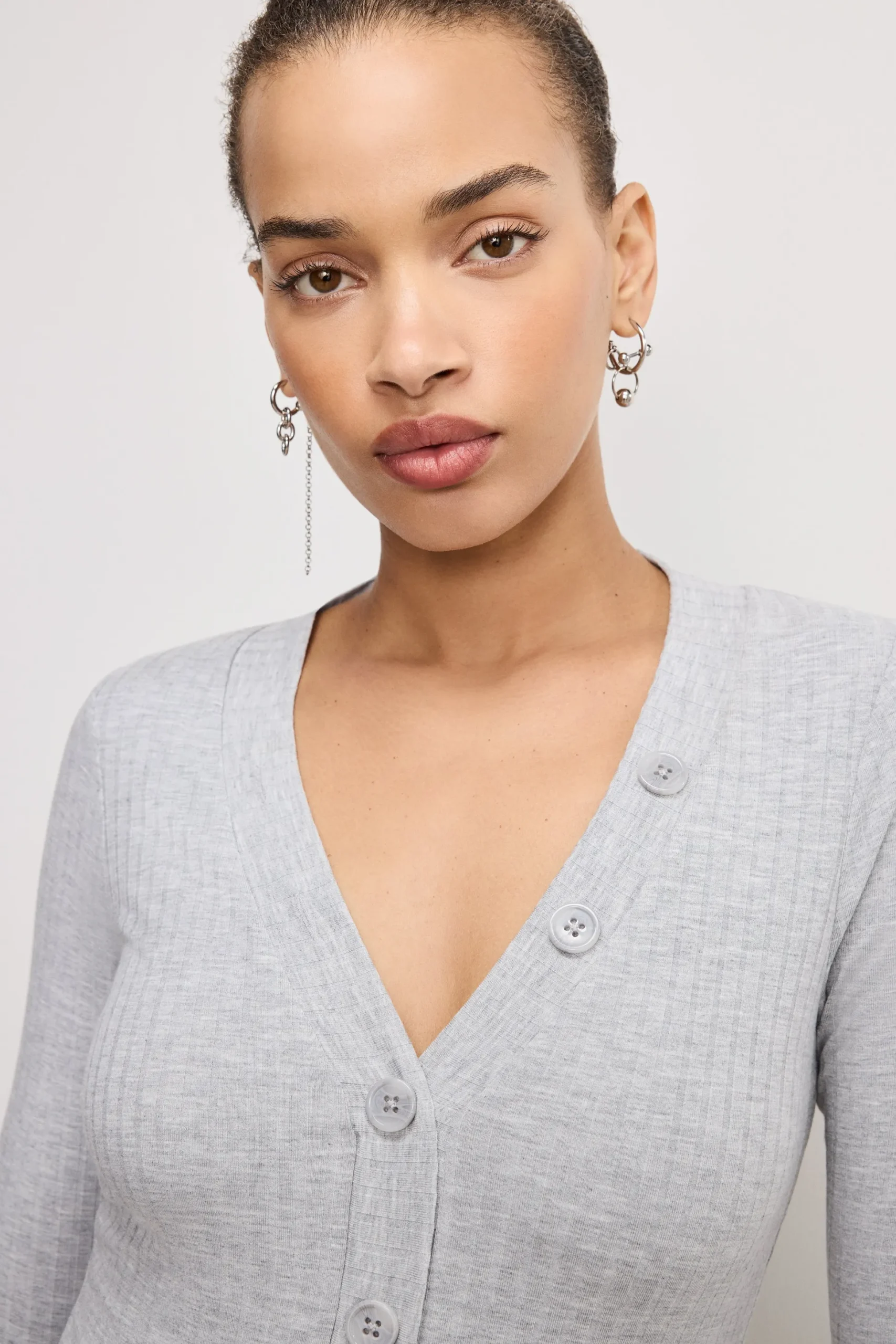 ribbed henley bodysuit