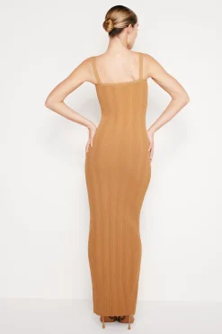 ribbed knit maxi dress