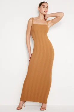 ribbed knit maxi dress