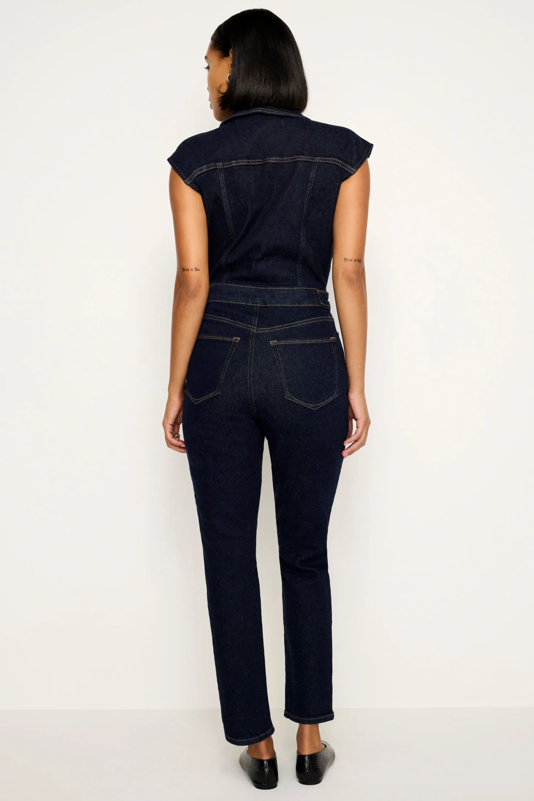 rinsed denim fit for success jumpsuit