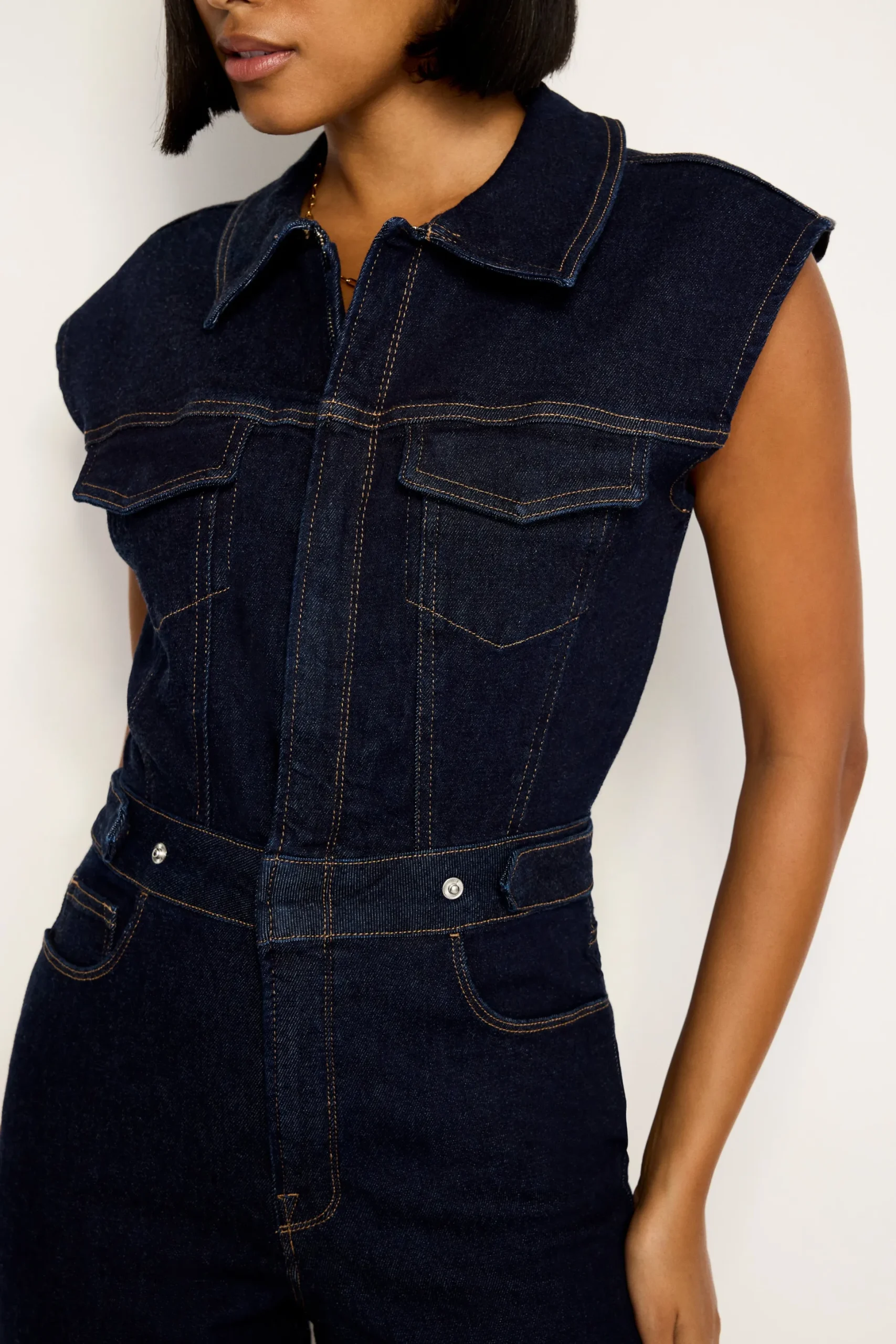 rinsed denim fit for success jumpsuit