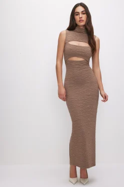 scrunchie peek-a-boo maxi dress