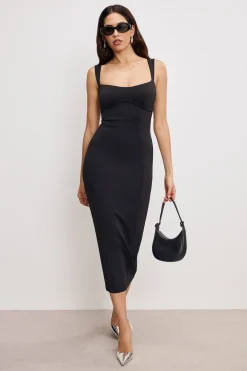 sculpting sweetheart midi dress