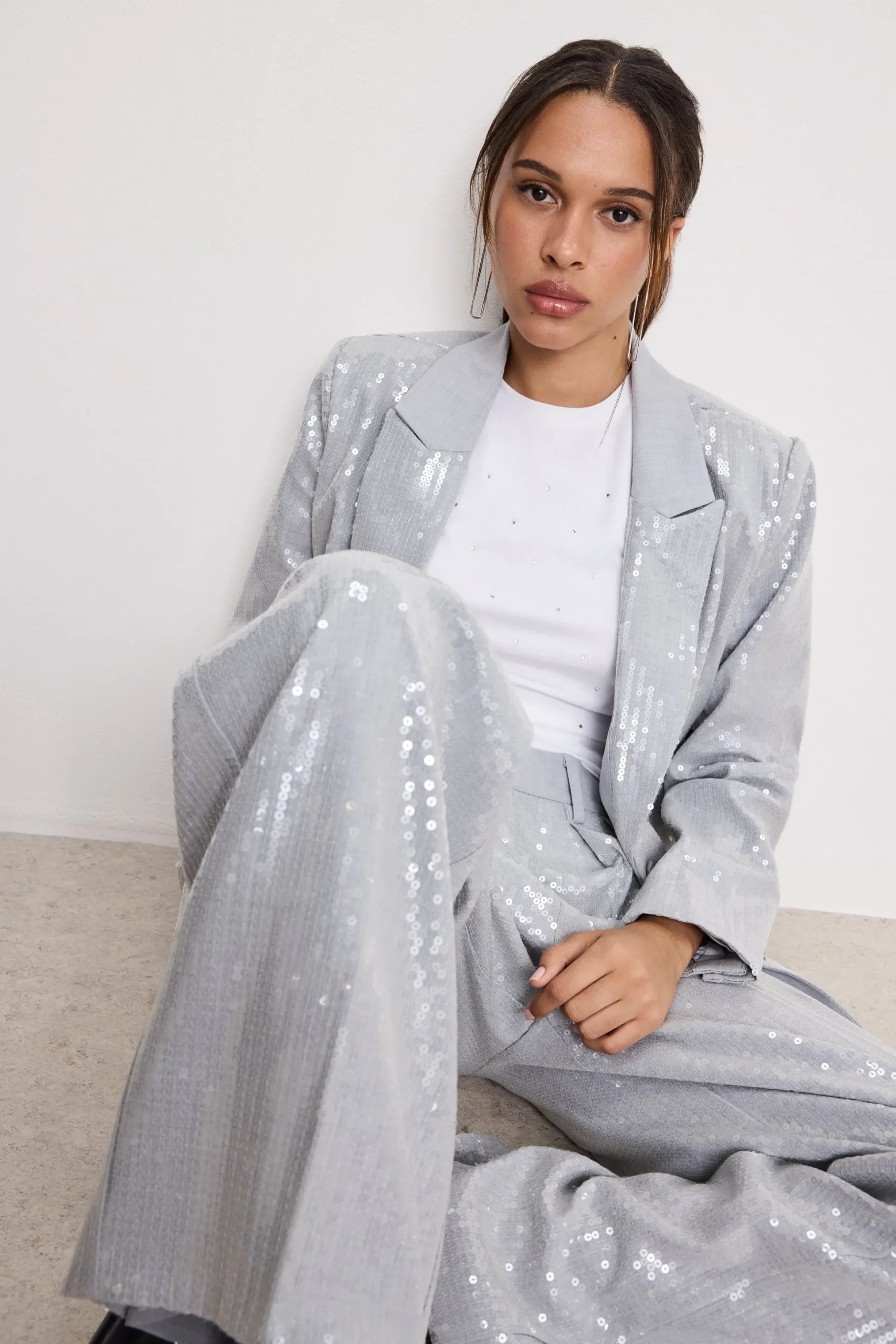sequin oversized blazer