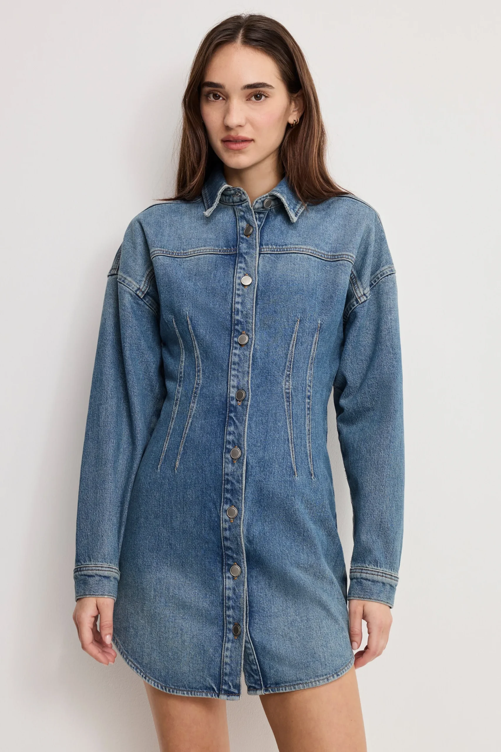 shaped denim dress