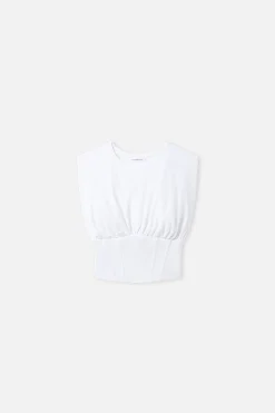sleeveless corset top