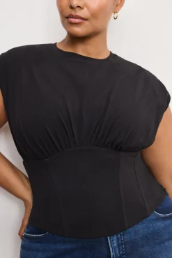 sleeveless corset top