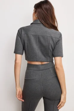 soft stretch ponte crop top