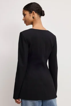 soft stretch ponte sculpted blazer