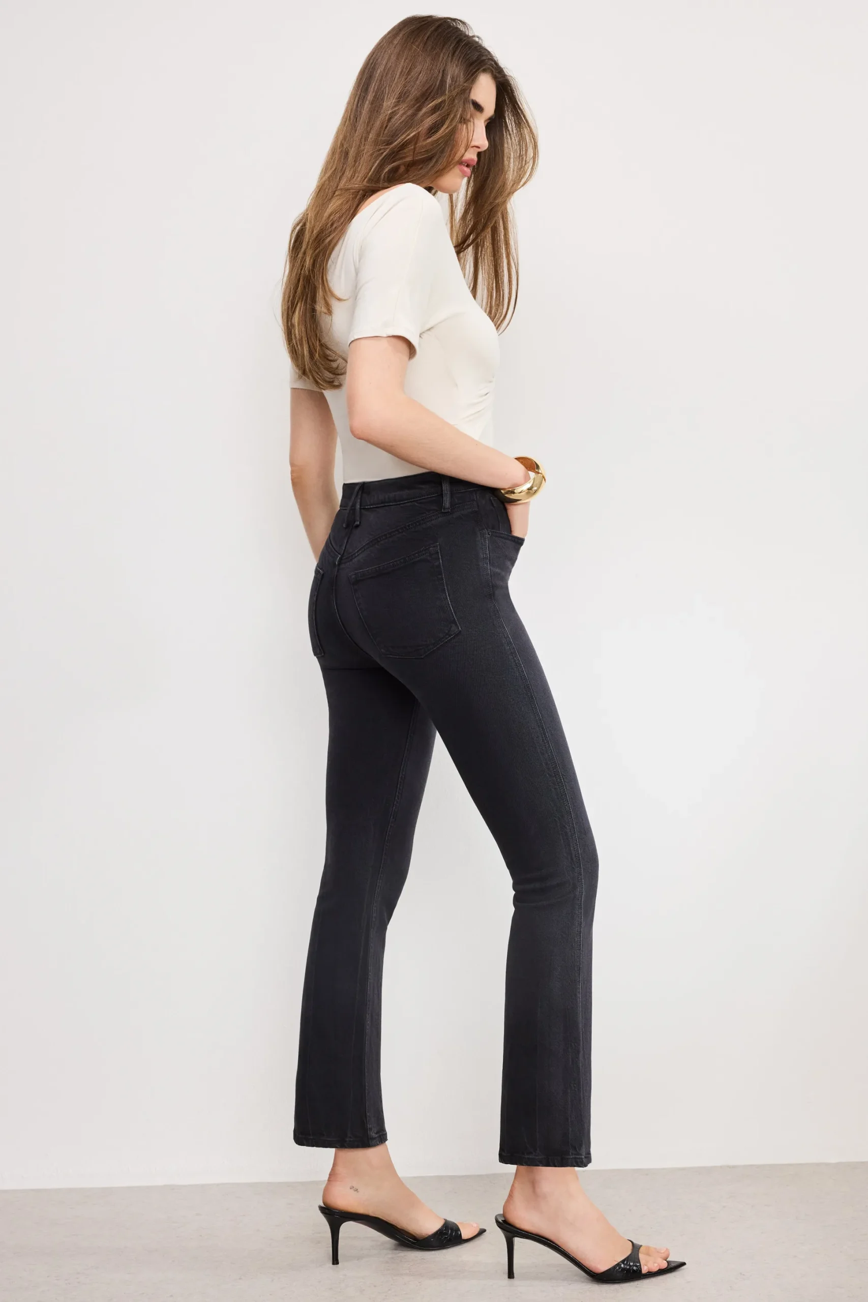 soft tech good kick flare jeans