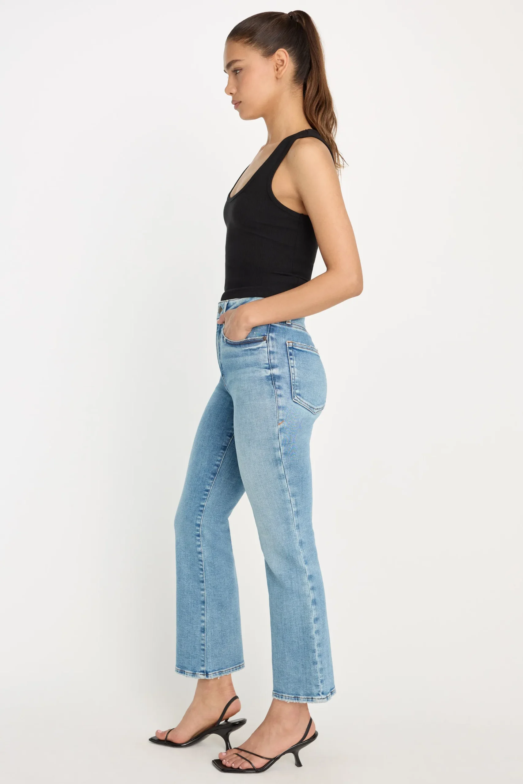 soft tech good legs crop mini boot jeans