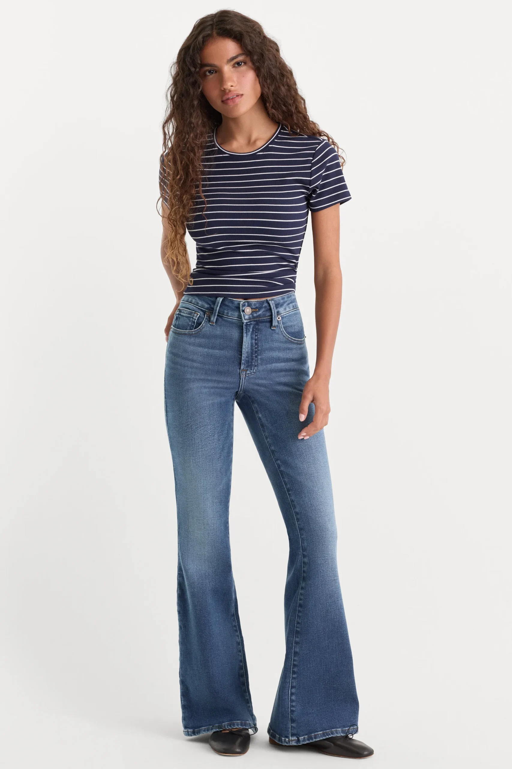 soft tech good petite flare jeans