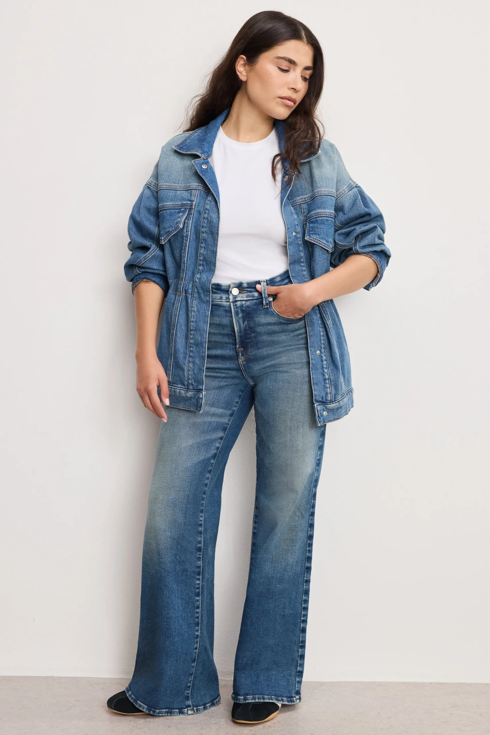 soft tech good petite palazzo jeans