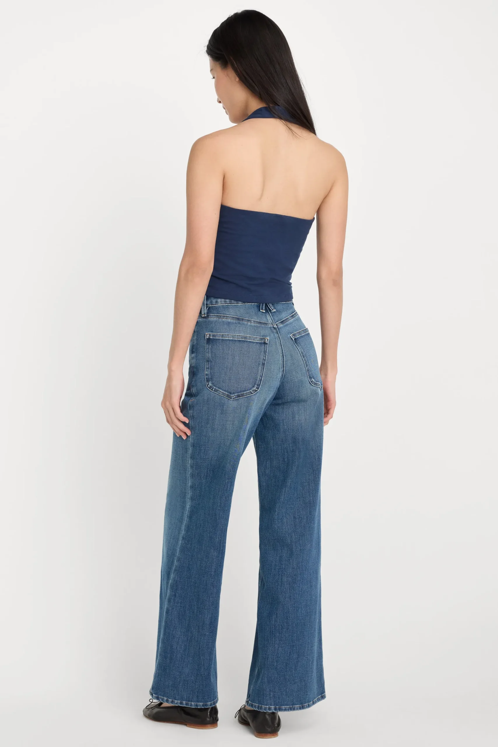 soft tech good waist palazzo ankle jeans