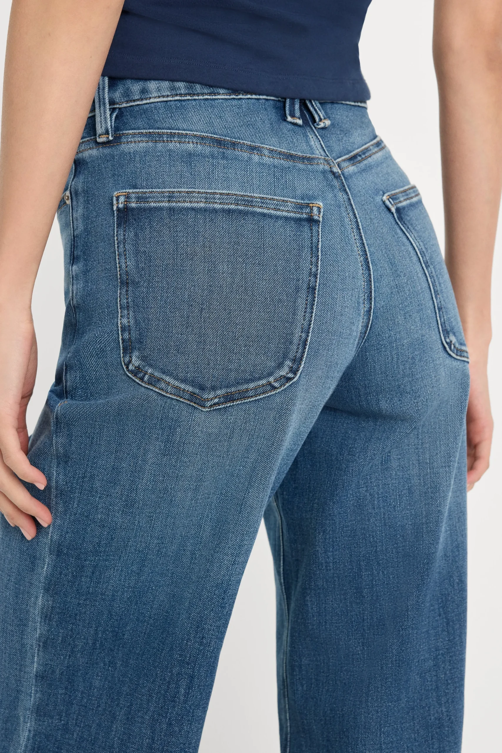 soft tech good waist palazzo ankle jeans