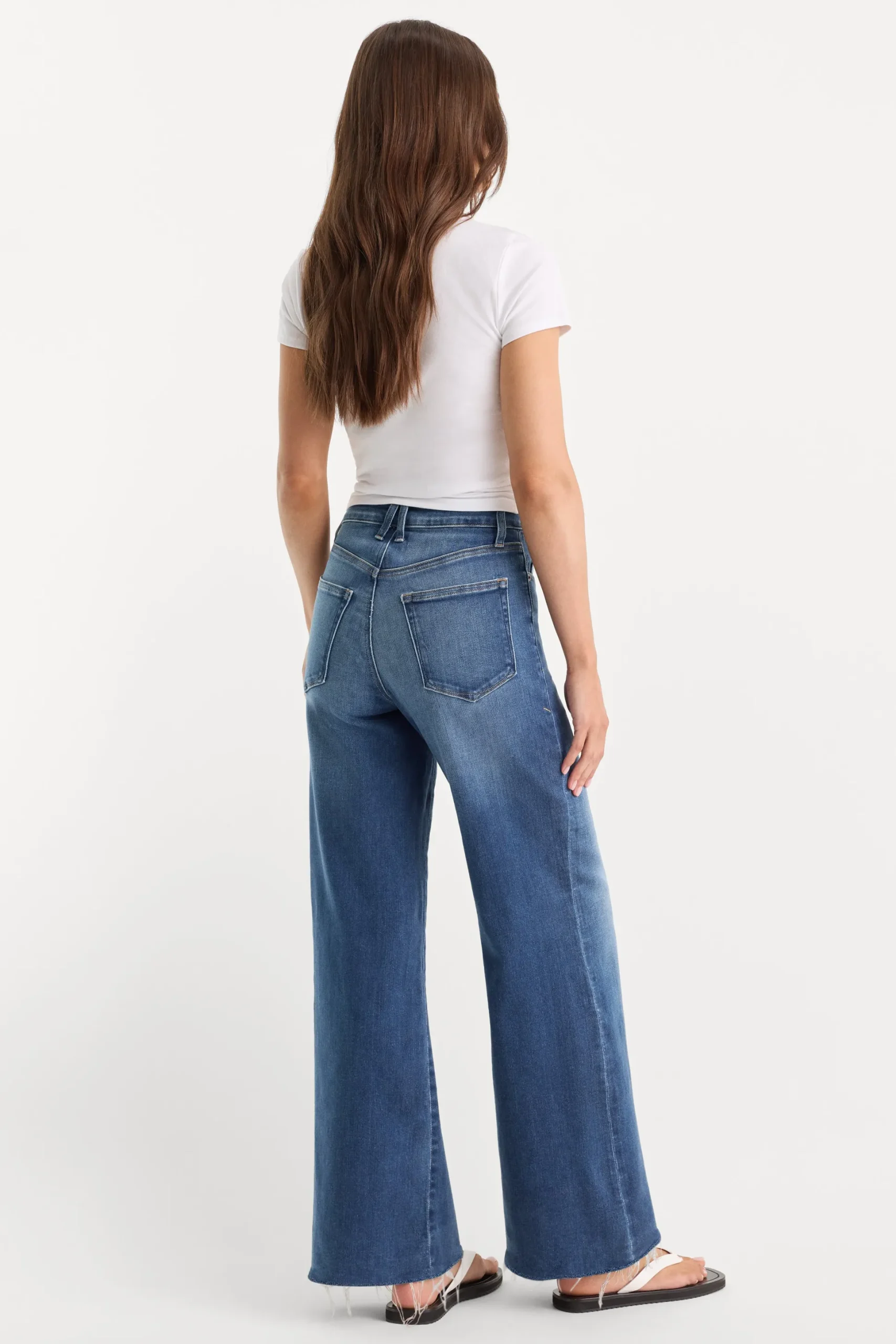soft tech good waist palazzo ankle jeans