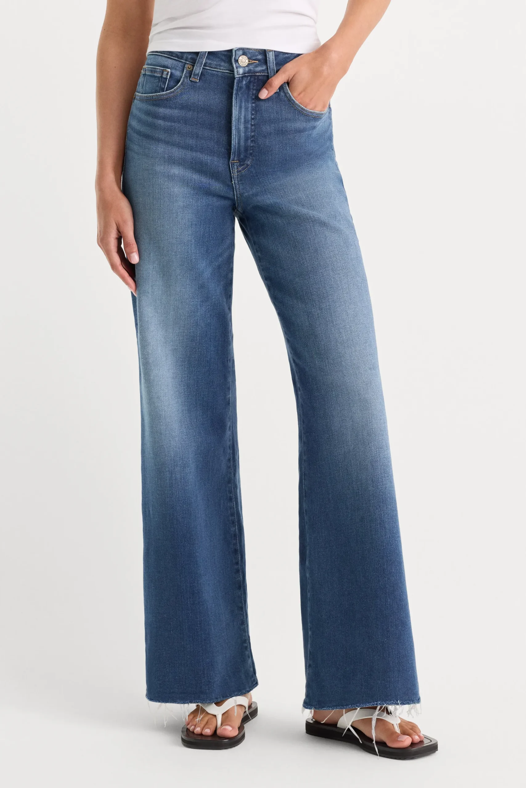 soft tech good waist palazzo ankle jeans