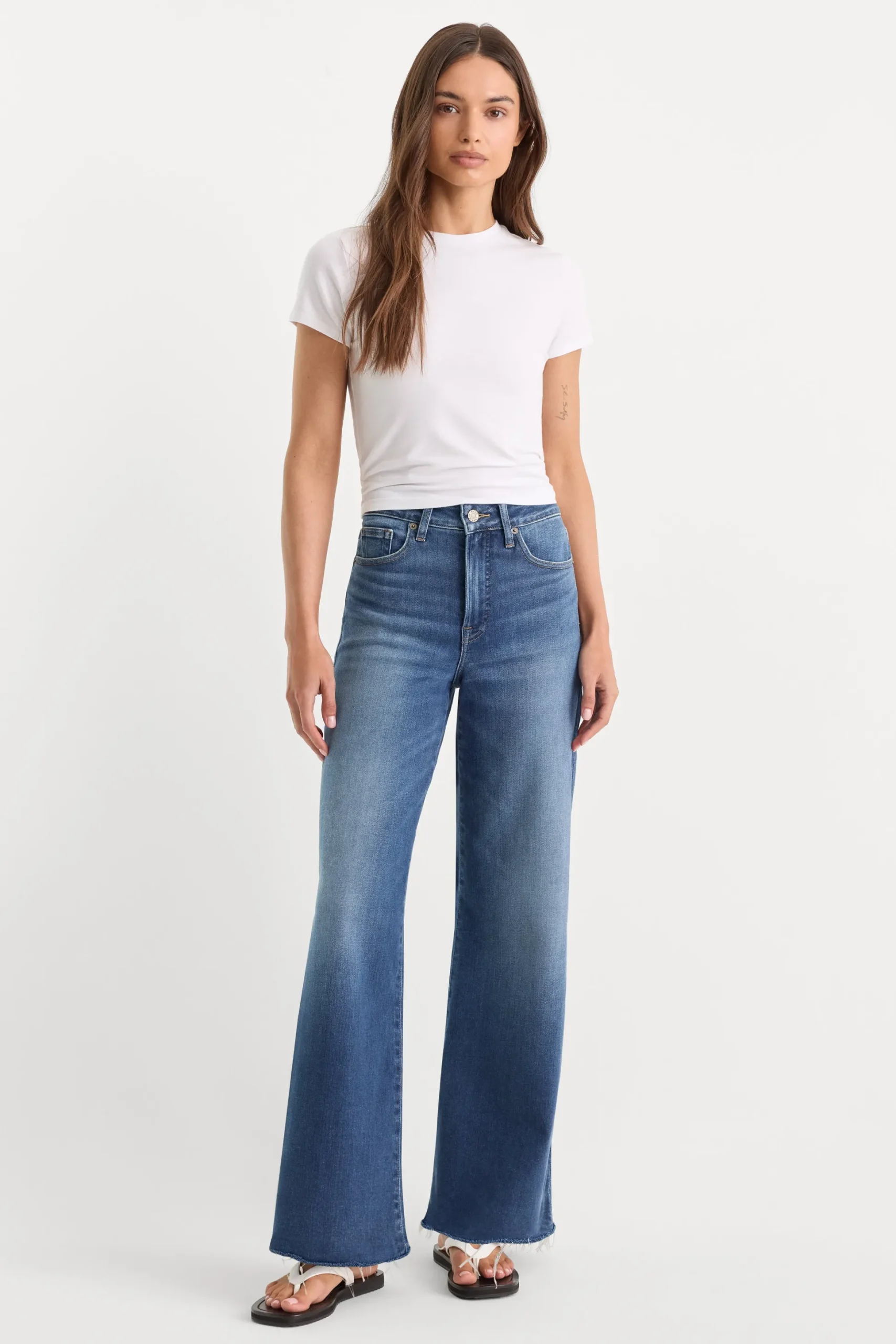 soft tech good waist palazzo ankle jeans