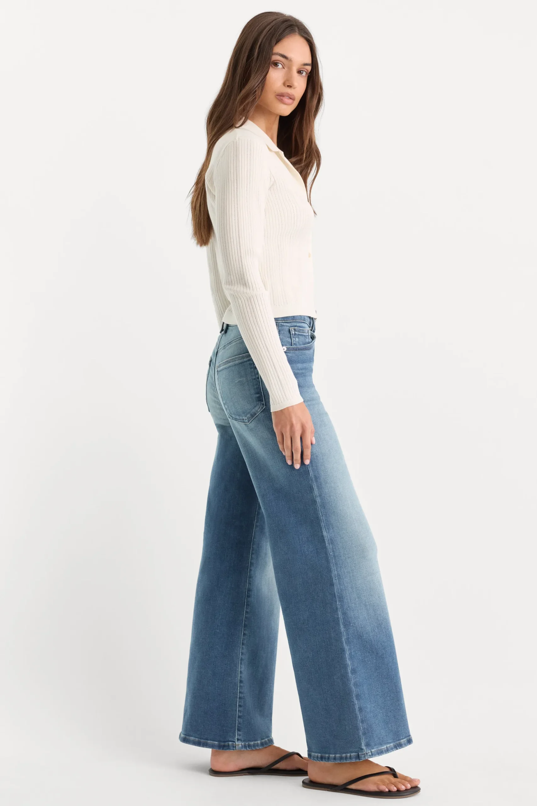 soft tech good waist palazzo ankle jeans