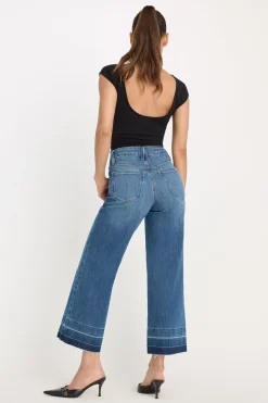 soft tech good waist palazzo cropped jeans