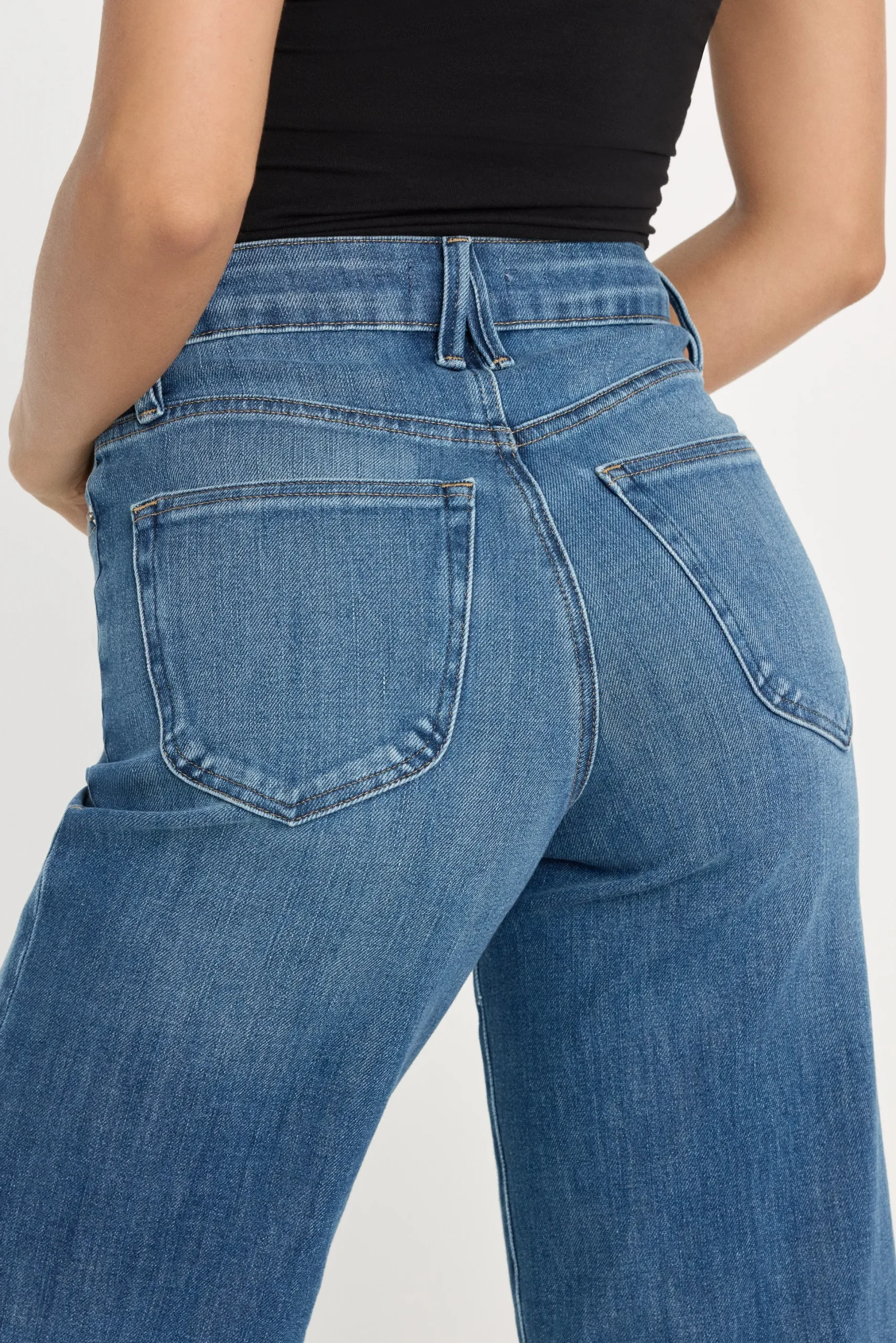 soft tech good waist palazzo cropped jeans