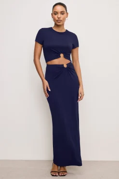 stretch jersey maxi skirt