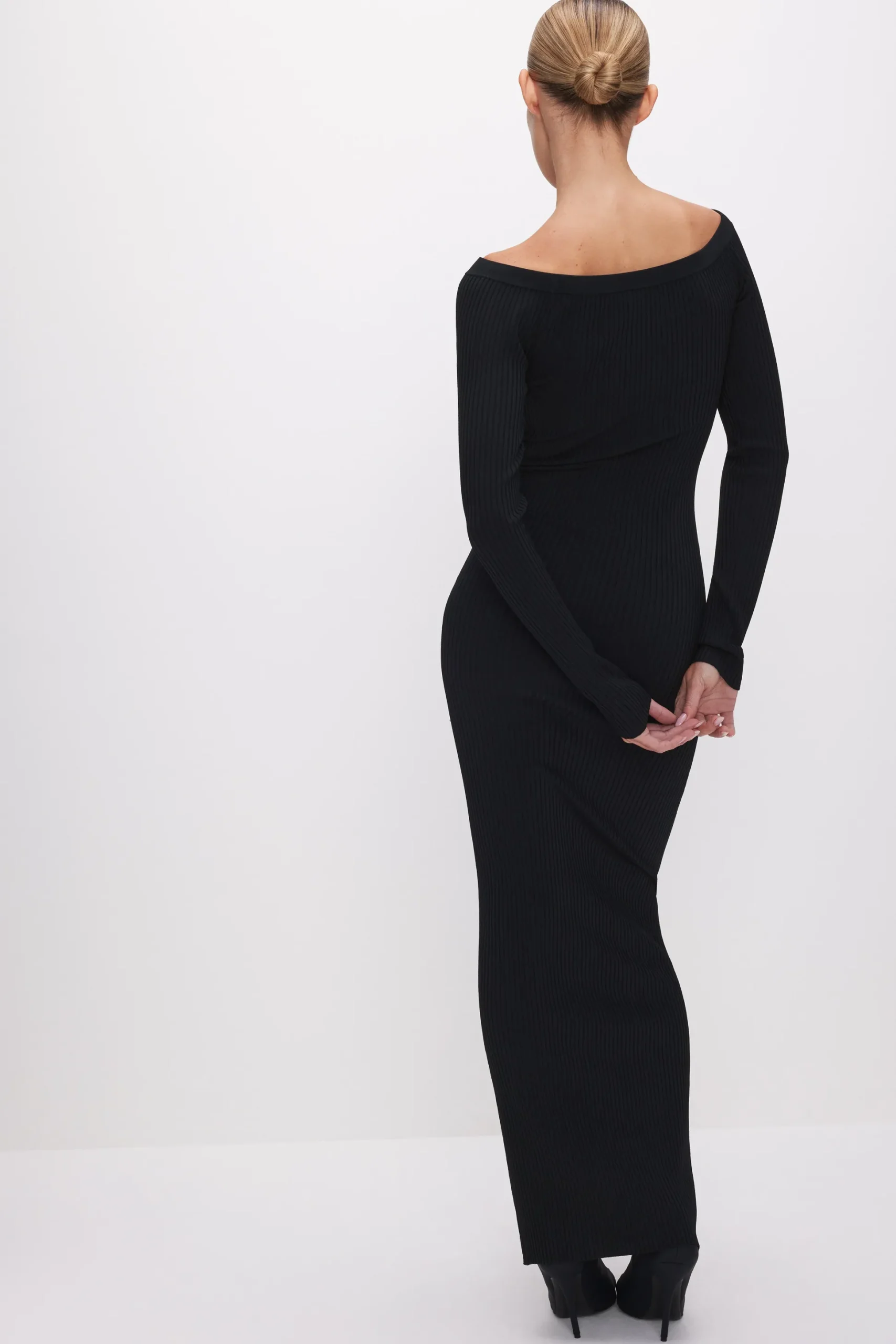 stretch rib maxi dress