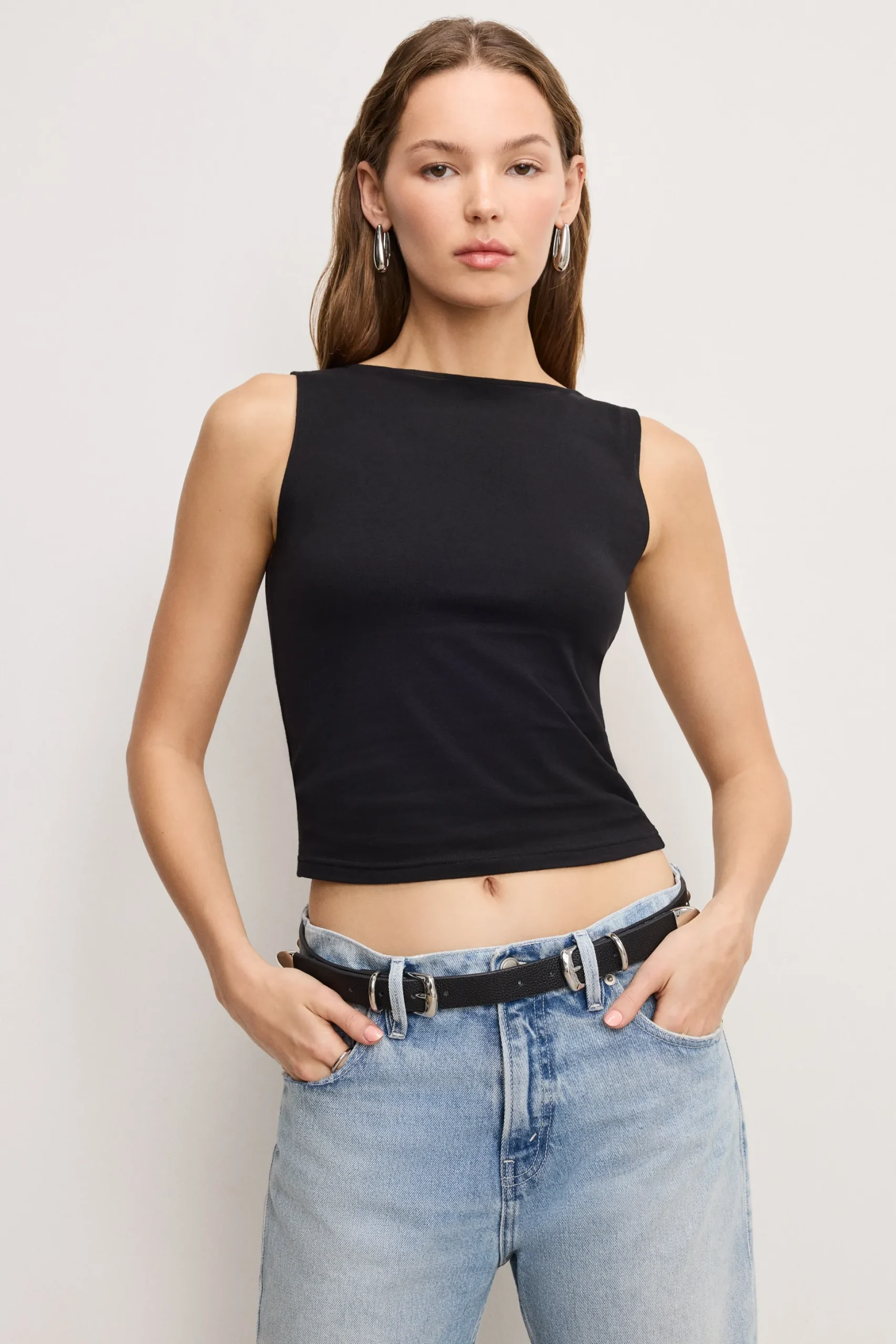 super stretch boatneck tank