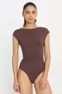 super stretch open back body suit