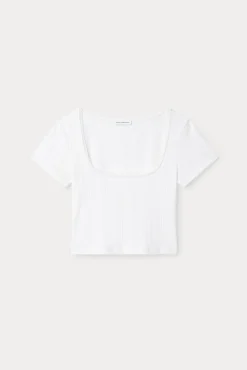 the pointelle square neck top