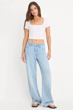 the pointelle square neck top
