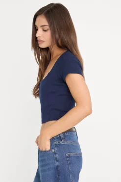 the pointelle square neck top