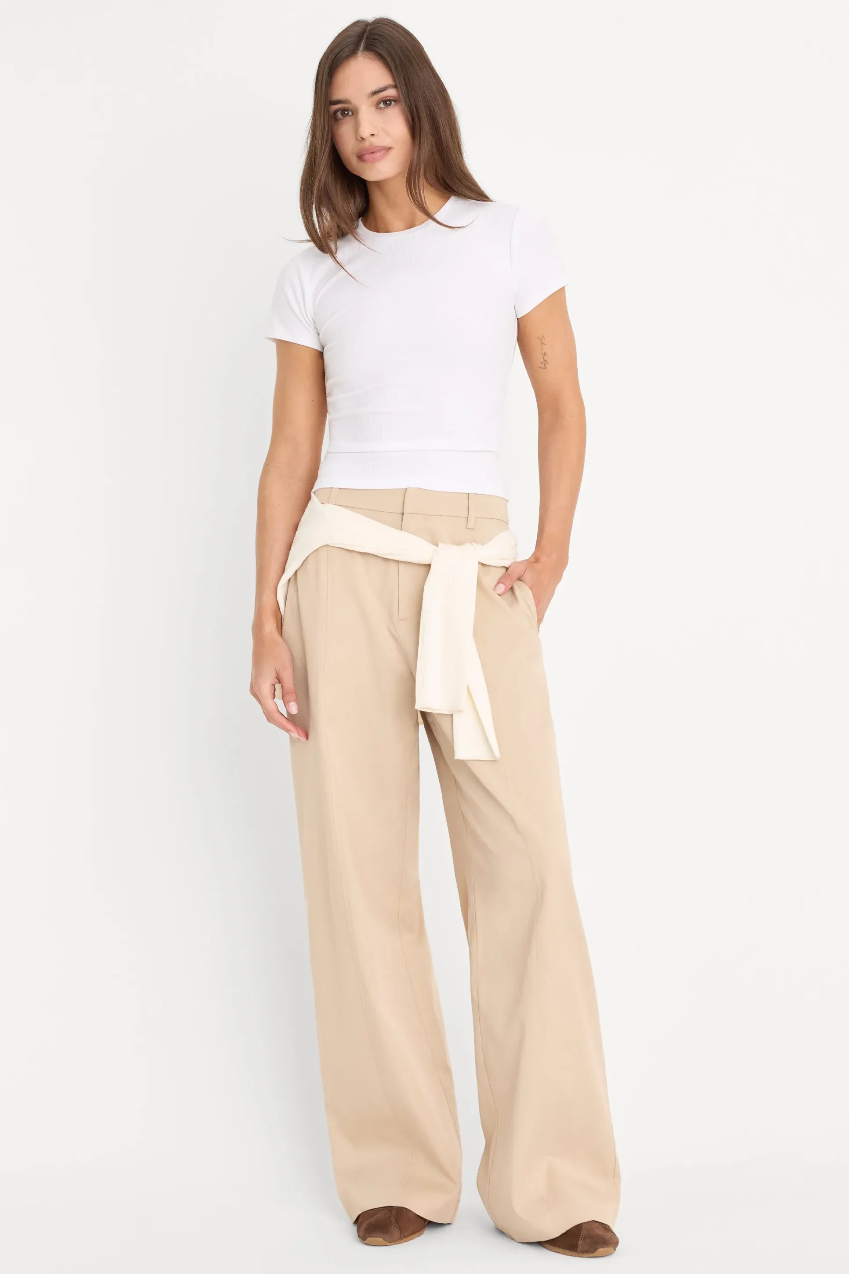 the seamed wide leg trouser