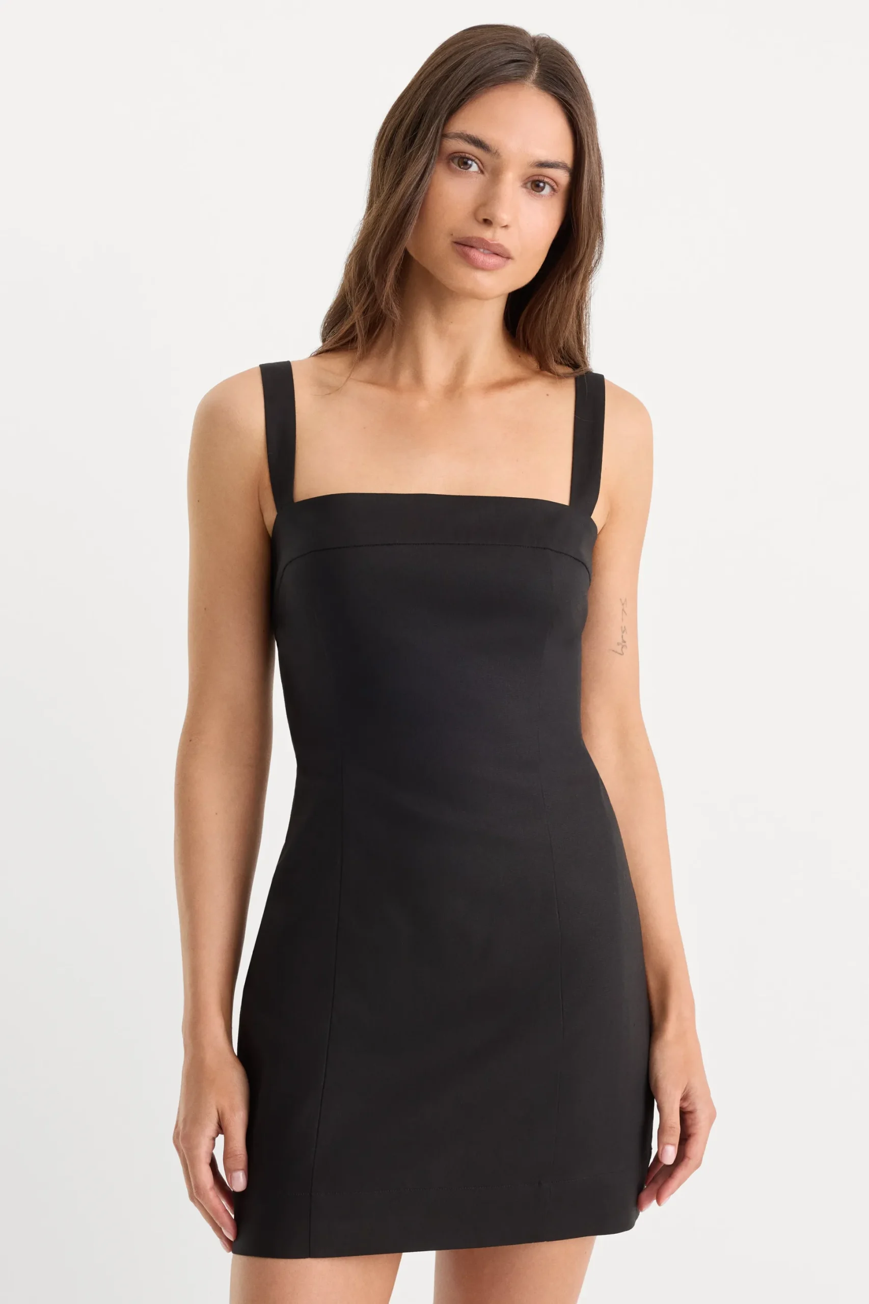 the structured linen mini dress
