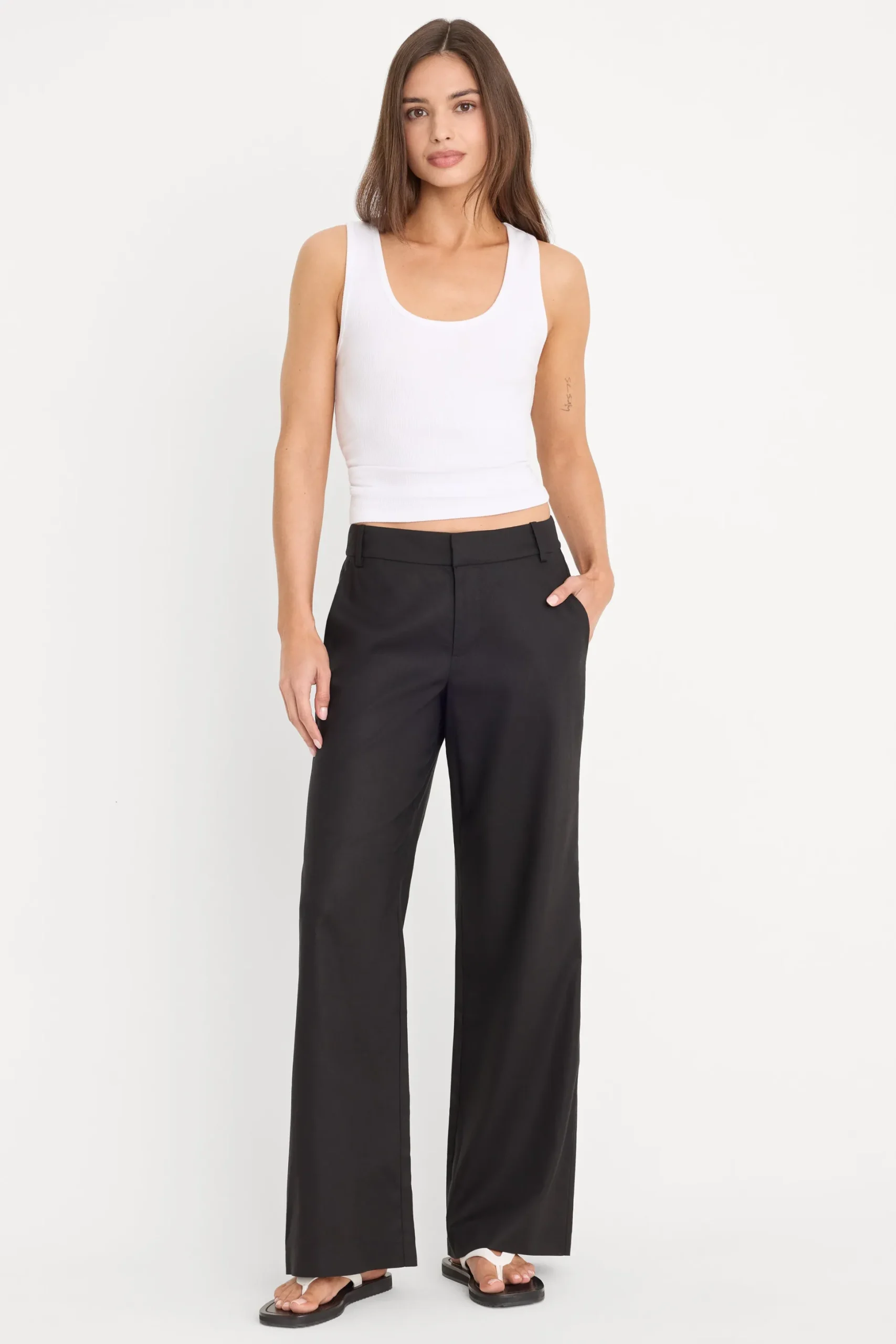 the wide leg linen trouser