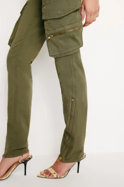 twill skinny cargo pants