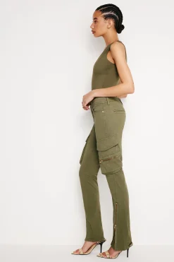 twill skinny cargo pants