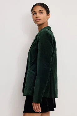 velvet sculpted blazer