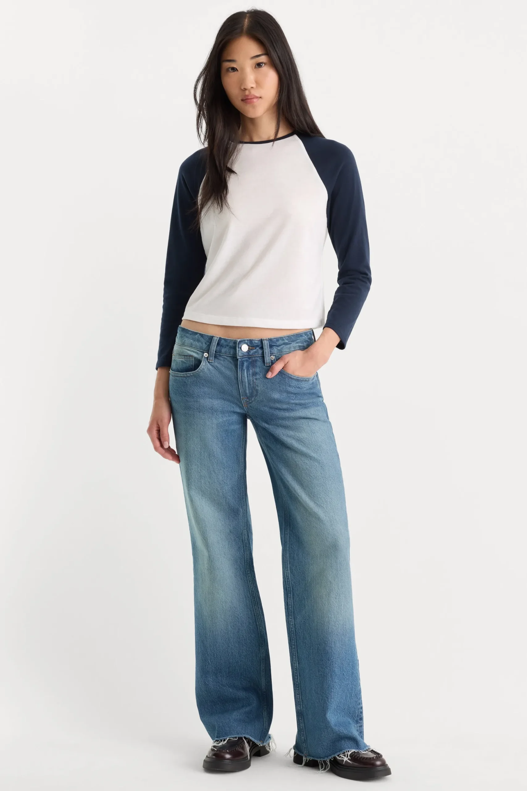 vintage low loose jeans