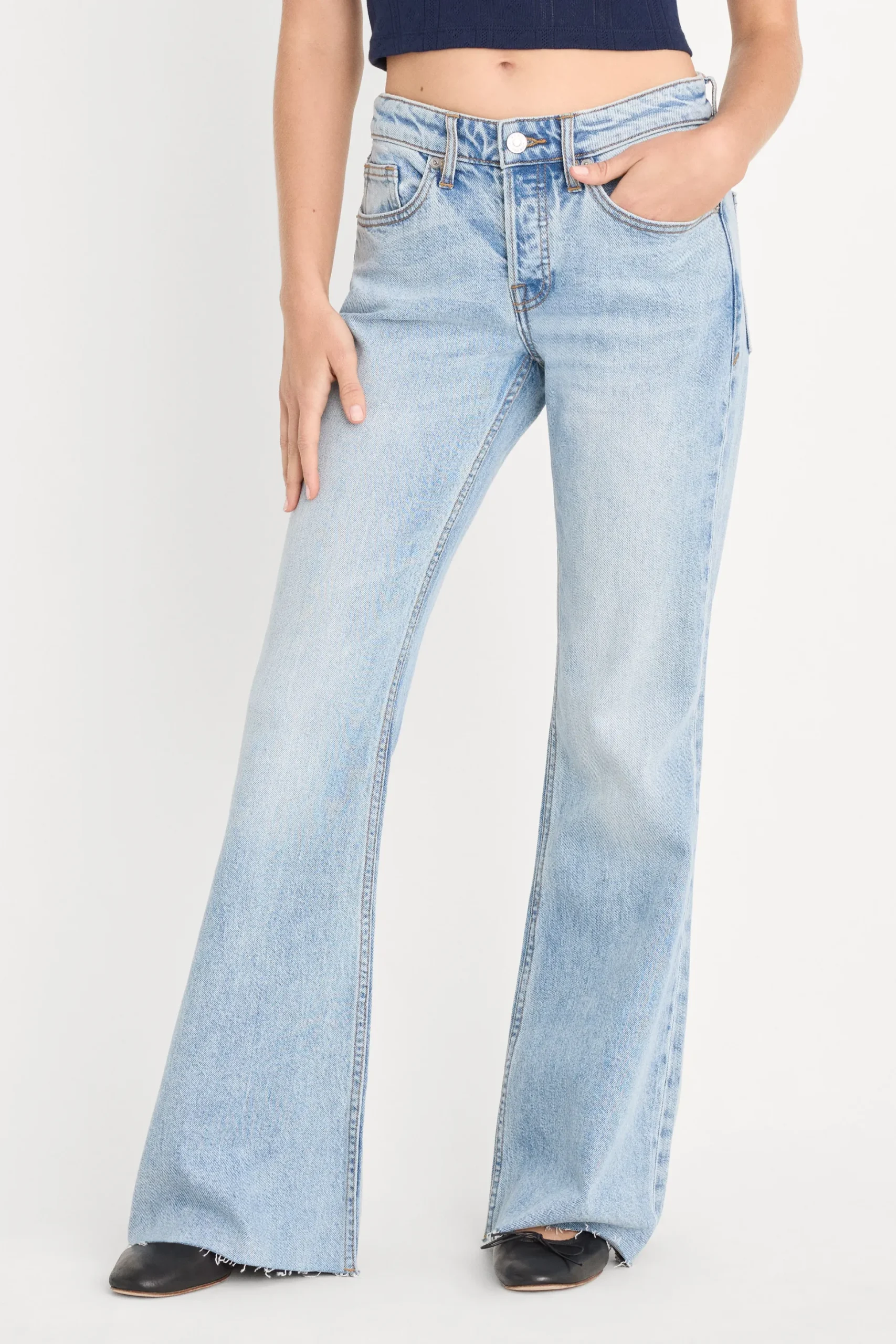 vintage low relaxed flare jeans