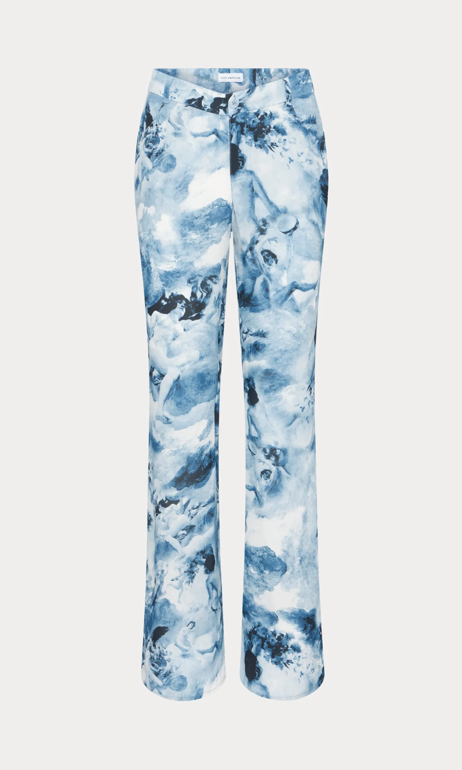 v waist chiffon flare pants